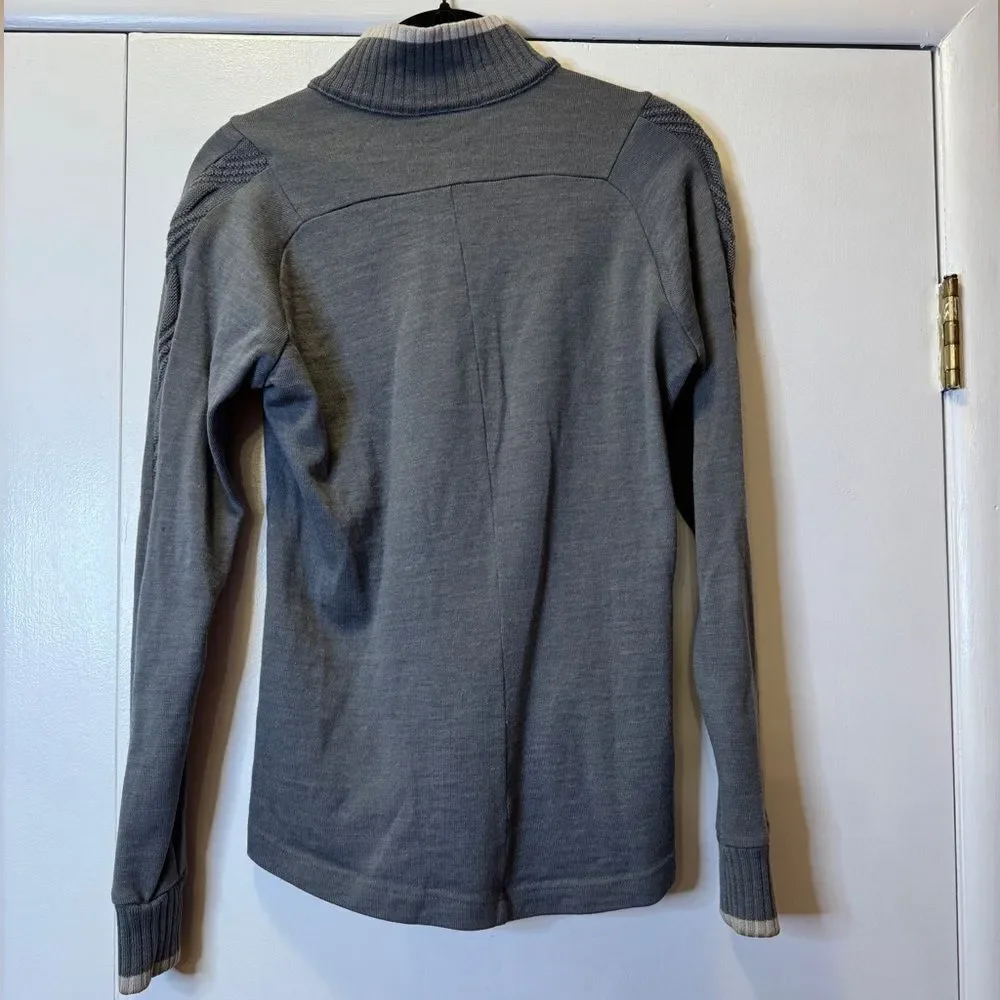 ICEBREAKER 100% Pure Merino Wool 1/4 Zip Sweater Gray Women’s Size Small